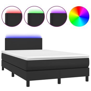 Cama Tapizada 203x120x88 Cm Vinilo - Negro