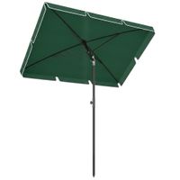 outsunny sombrilla rectangular de jardin 198x130x240cm parasol de aluminio con funcion de inclinacion para terraza patio exterior verde   aosom espana