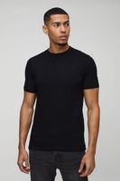 camiseta basica ajustada al musculo negro