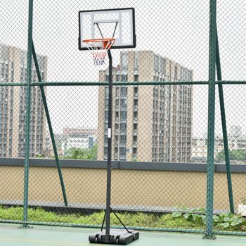 Canasta De Baloncesto Homcom Acero Pe Pvc, 90x165x352 Cm, Negro