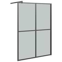 mampara de ducha accesible vidrio templado oscuro 140x195 cm vidaxl