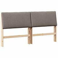 cabecero tapizado taupe 200 cm madera de pino macizo vidaxl