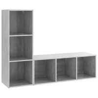 muebles de salon 2 uds  mueble tv madera ingenieria gris hormigon cfw55038