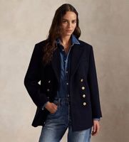 polo ralph lauren para mujer 211971388001 abrigo double breasted marino 40 casual lana