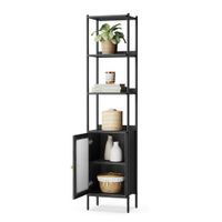 libreria de 6 niveles negro ebano  negro mate  40b cm  plastico pc