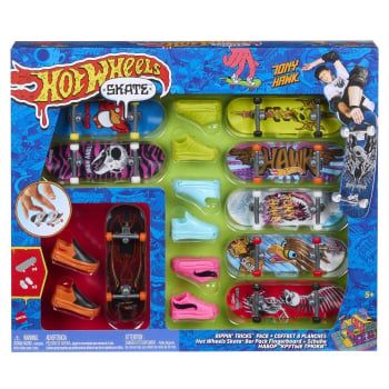Hot Wheels Pack 8 Skates con zapatillas monopatín de juguete +5 años