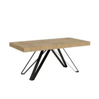 mesa extensible 90x200460 cm terium roble natural patas antracita