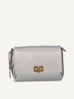 caprice handbag silver made of leather without heel size 1