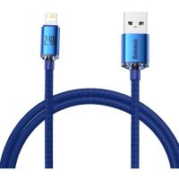 cable usb a lightning baseus crystal shine 12 m azul 24 a