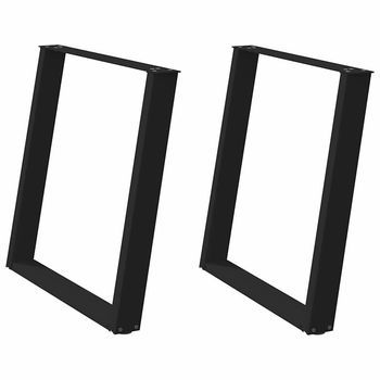Patas Para Mesa Comedor Forma U 2 Uds | Patas Para Mesa Acero Negro 70x(72-73)cm