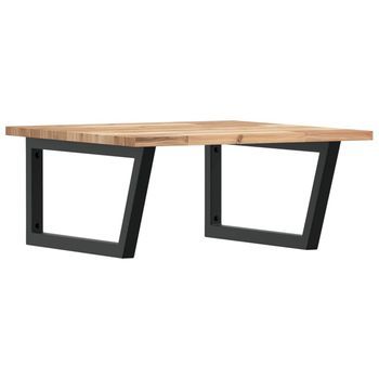 Estante De Lavabo De Pared Acero Y Madera Maciza De Acacia