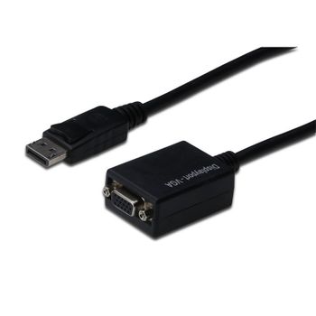Digitus Cable Adaptador Displayport a VGA 15cm Negro