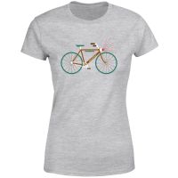 rudolph bike womens christmas t-shirt - grey - xxl - grey