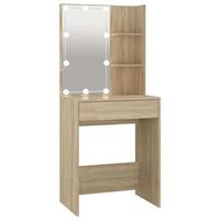 tocador con led color roble sonoma 60x40x140 cm vidaxl