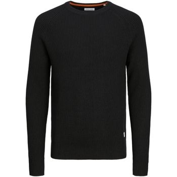 Jack & Jones Jersey 12258471 JJPANNEL KNIT CREW NECK AW24 BLACK para hombre