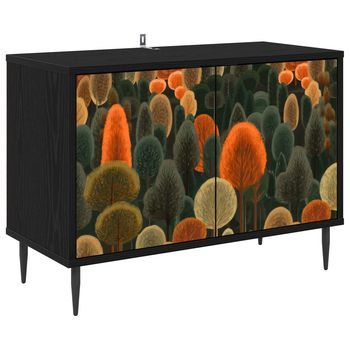Mueble De Tv Zaandam 69 X 33 X 50,5 Cm Roble Negro Vidaxl
