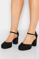 limited collection zapatos negros de tacon cuadrado en ancho especial