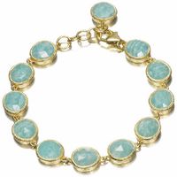 jorge revilla pulseras pulsera pequena con amazonita de plata con bano de oro 18k para mujer