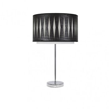 Sobremesa alto alexandra 1xe27 cromo/madera negra 61x30x30 cm