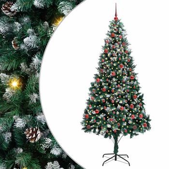 Árbol De Navidad Artificial Verde 210 Cm Pvc Y Acero Y Plástico Vidaxl
