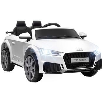 HOMCOM Coche Eléctrico Infantil Audi TT Eléctrico 12V con Velocidad 3 km/h Mando a Distancia para Niños de 3+ Años 102x60x44 cm Blanco   Aosom España