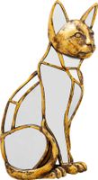 decoracion de pared con gato oro y espejo 38 x 24 cm