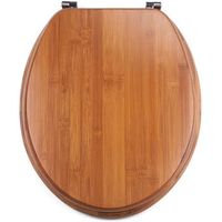 tapa de wc universal en mdf con bisagras de acero inox 435x375 cm bambu