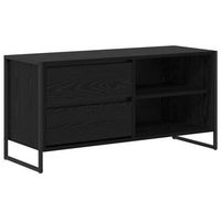 mueble de tv  mueble de salon  gabinete de tv con cajon roble negro 100 x 36 x 495 cm