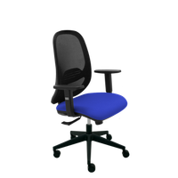silla de oficina andy negra - tapizado azul