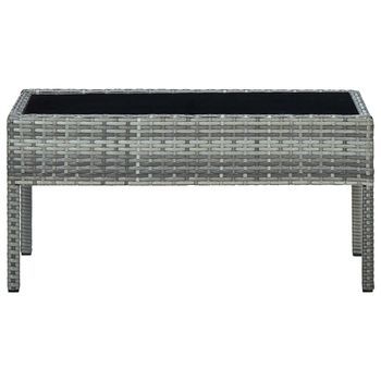 Mesa De Jardín | Mesa De Exterior Ratán Sintético Gris 75x40x37 Cm