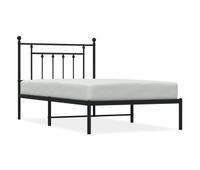 estructura de cama con cabecero metal negro 100x190 cm con cabecero