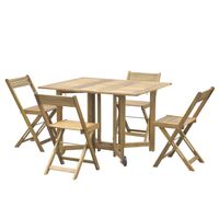conjunto de jardin mesa  4 sillas de madera de acacia bali