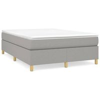cama tapizada 193x140x35 cm tejido 100  poliester contrachapado y madera tratada - gris