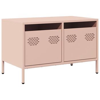 Mueble Para Tv | Mueble De Salón | Gabinete De Tv Acero Laminado En Frío Rosa 68x39x43,5 Cm