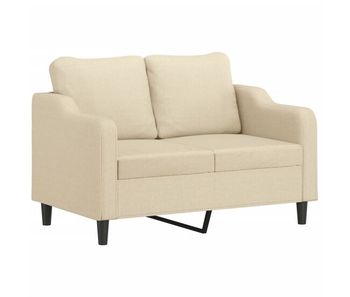 Vidaxl sofá de 2 plazas de tela color crema 120 cm