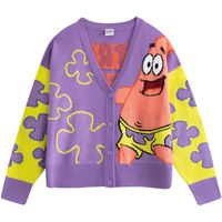 spongebob squarepants chaqueta de punto ns9687 para mujer