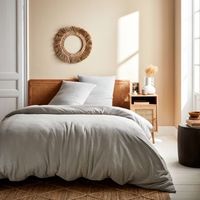ropa de cama de gasa de algodon gris claro 2 plazas