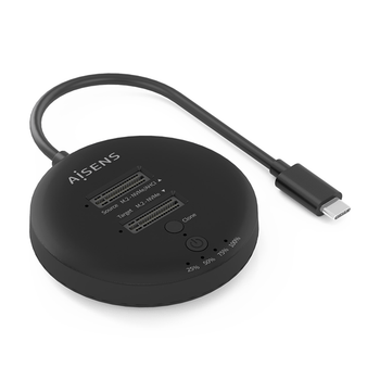 AISENS Estacion De Docking De Doble Bahia NVME a USB 3 2 Gen2x2 Clone Negro