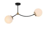 lampara de techo kromozom-1011 blanco negro metal vidrio 72x15x36 cm