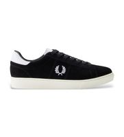 fred perry para hombre b3408-102 zapatillas de piel spencer negro 44 plano ante cordones casual