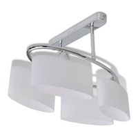 lampara de techo pantalla cristal elipse 4 bombillas e14 vidaxl