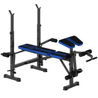 homcom banco de musculacion con respaldo ajustable y soporte para barras regulable para entrenamiento en casa gimnasio negro