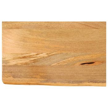 Tablero De Mesa Borde Natural Madera Maciza Mango 60x40x3,8 Cm Vidaxl