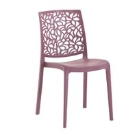 conjunto de 6 sillas de resina para interior o exterior rosa malva
