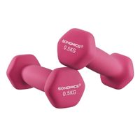 songmics juego de 2 mancuernas 2 x 05 kg mancuernas hexagonales revestimiento de neopreno entrenamiento de fuerza entrenamiento fitness para casa