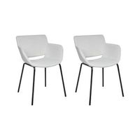 conjunto de 2 sillas de comedor elegantes tapiceria de poliester patas de metal muebles de comedor gris claro axtel
