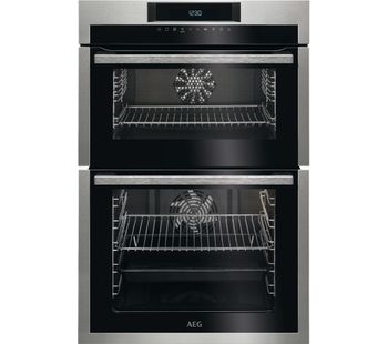 AEG DCE731110M Electric Double Oven - Stainless Steel & Black, Stainless Steel