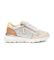 carmela para mujer 16227401-hielo zapatillas de piel 162274 blanco roto 36 plano cordones cremallera casual