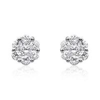pendientes de oro blanco 18 quilates con diamantes aprox 036 ct