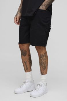 Pantalón Corto Tall Vaquero Estilo Carpintero, Negro